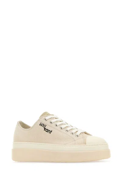 Shop Isabel Marant Sand Canvas Austen Low Sneakers In Beige