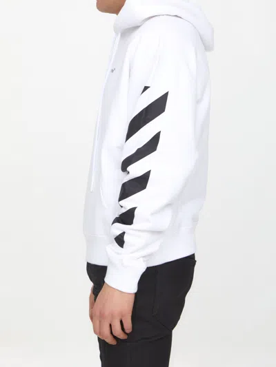 Shop Off-white Diag-stripe Hoodie In White