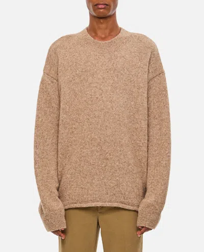 Shop Jacquemus Le Pull Crewneck Sweater In Neutrals