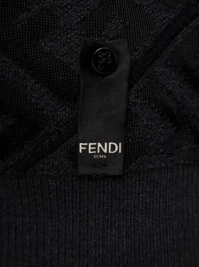Fendi Ff Monogram-pattern Jumper In Ardesia Nero