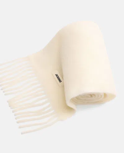 Shop Jacquemus Carro Wool Scarf In Off-white