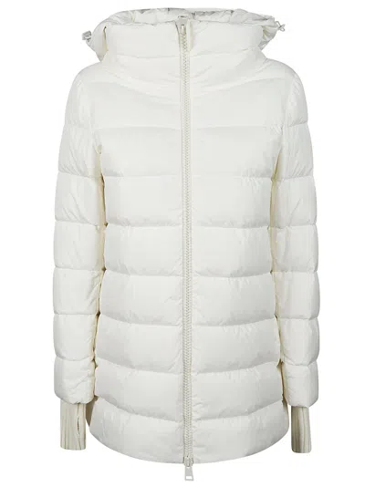 Herno White Down Jacket With Drawstring Hood In Tech Fabric Woman In Bianco