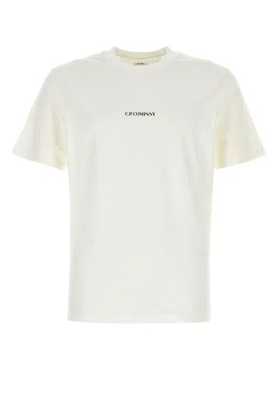 Shop C.p. Company Ivory Cotton T-shirt In Gauze White