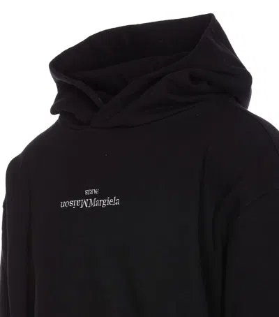 Shop Maison Margiela Logo Hoodie In Black