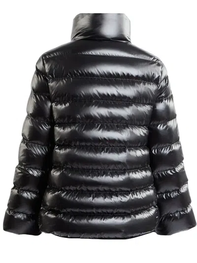 Fay Glossy Quilted Down Coat With Structured Collar In Black