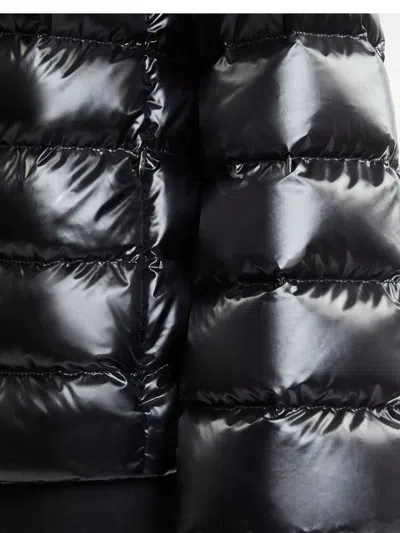 Fay Glossy Quilted Down Coat With Structured Collar In Black