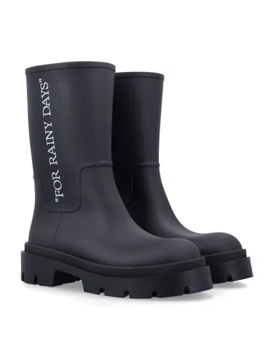 Off-white Rainy Days Mid-height Re-boots In Black