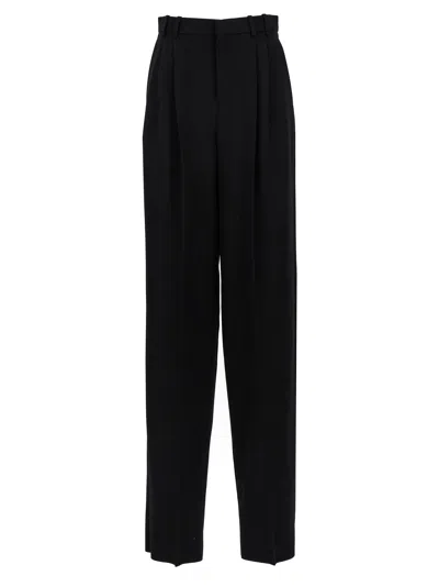 Shop Saint Laurent Grain De Poudre Pants In Black