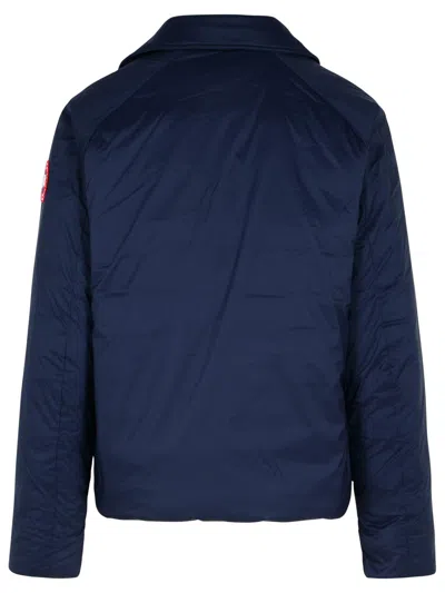 Shop Canada Goose Lodge Blue Polyamide Jacket In Navy