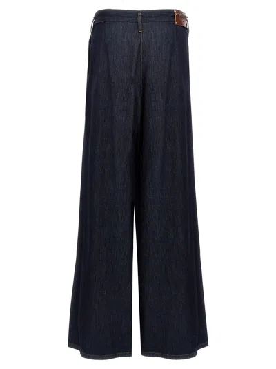 Dries Van Noten Dark Blue Denim Pamplona Wide-leg Jeans In Blue