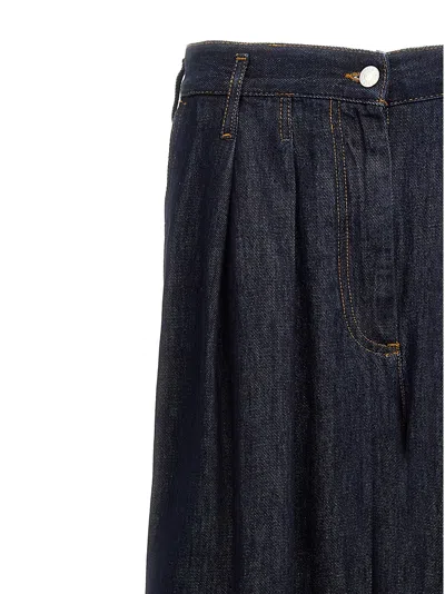 Dries Van Noten Dark Blue Denim Pamplona Wide-leg Jeans In Blue