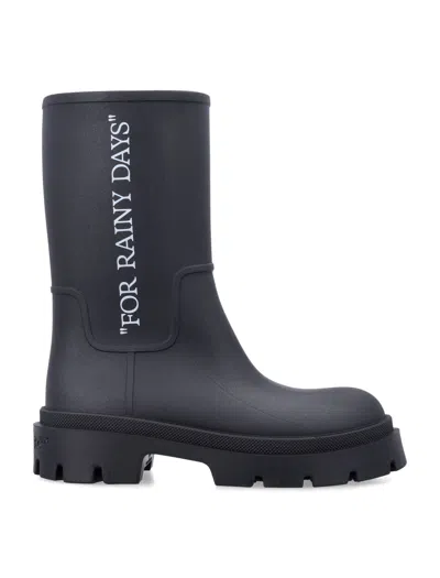 Off-white Rainy Days Mid-height Re-boots In Black