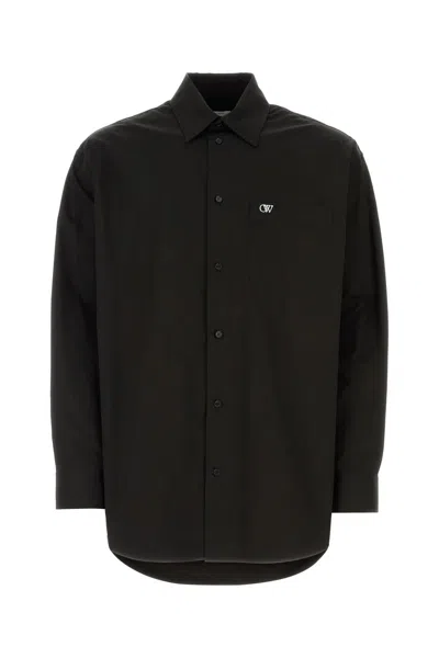 Shop Off-white Black Poplin Oversize Shirt