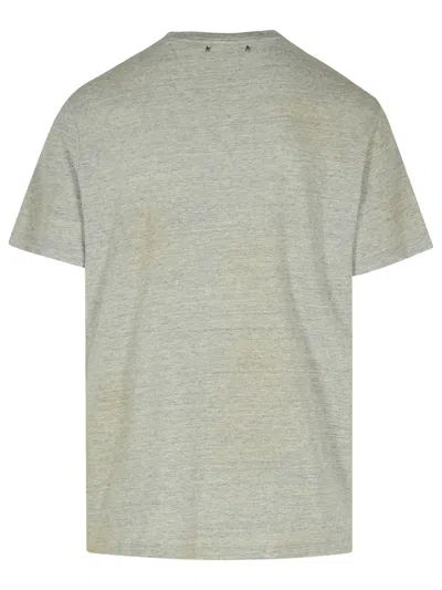 Shop Golden Goose Gray Cotton T-shirt In Grey Melange/multicolor