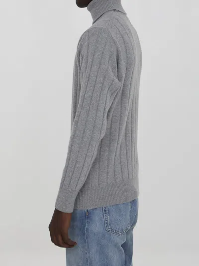 Shop Lardini Wool And Cashmere Sweater In Grey