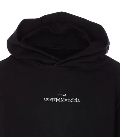 Shop Maison Margiela Logo Hoodie In Black