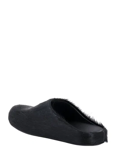 Marni Sabot Fussbett In Vitello A Pelo Lungo Nero