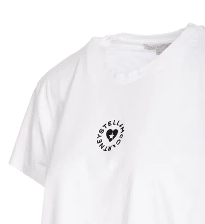 Shop Stella Mccartney Lovestruck Logo Tshirt In Bianco