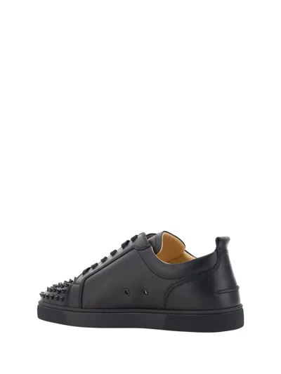 Shop Christian Louboutin Louis Junior Spikes Sneakers In Black/black