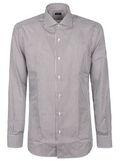 Barba Napoli Barba Shirt In Bianco/marrone