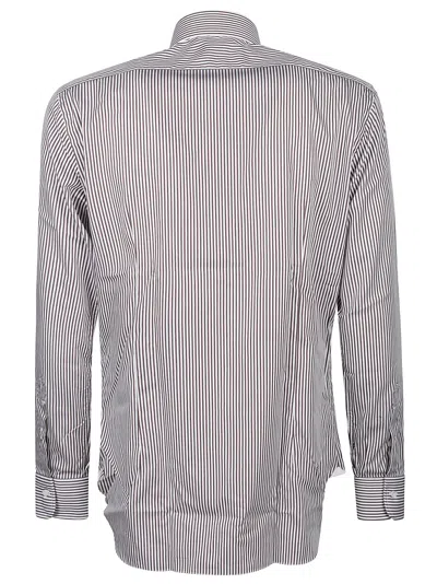 Barba Napoli Barba Shirt In Bianco/marrone