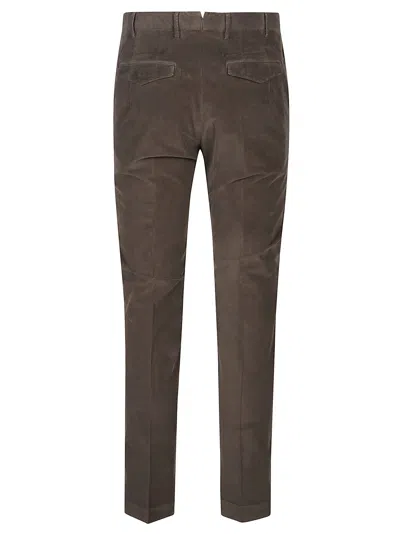 Pt Torino Trousers Back Side Pockets Loops In Marrone Scuro