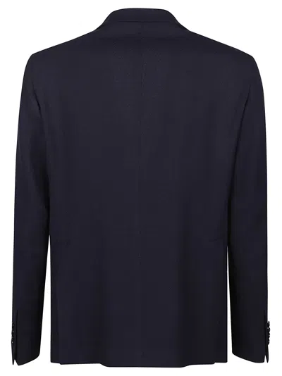Tagliatore Notched-lapels Single-breasted Blazer In Blu