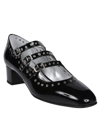 Carel Ladies Black Patent Eyelet Leather Mary Jane In Noir