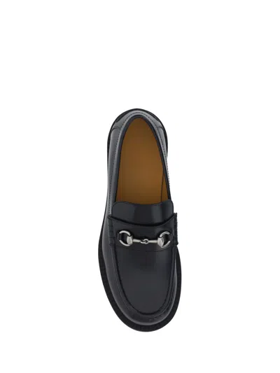 Gucci Black Chunky Loafers With Horsebit Detail In Leather Man