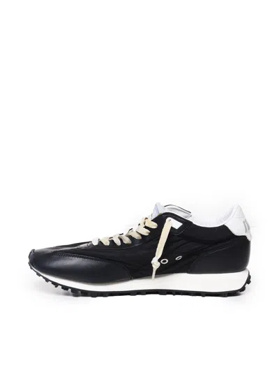 Shop Golden Goose Running Marathon Sneakers In Black/white/black