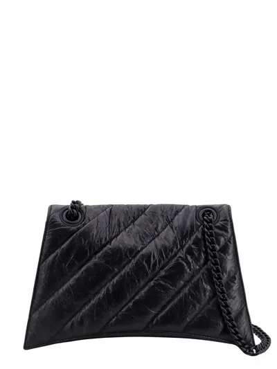 Shop Balenciaga Crush Shoulder Bag In Black