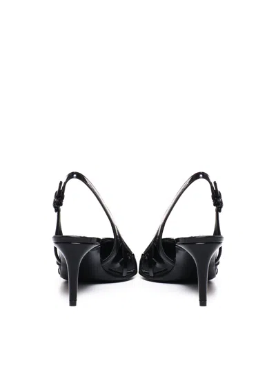 Dolce & Gabbana Pointed-toe Lace-panelled Pumps In Black