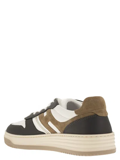 Shop Hogan H630 - Leather Lace-up Trainers In Black/brown