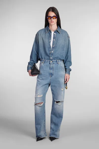 Darkpark 'lisa' Loose Fit Carpenter Jeans In Blue