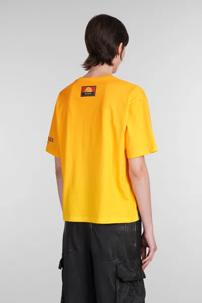 Shop Balmain T-shirt In Yellow Cotton