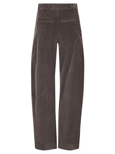 Stefano Mortari Pantalone Cotone Fustagno Cucitura E Taschini In Brown Choccolate