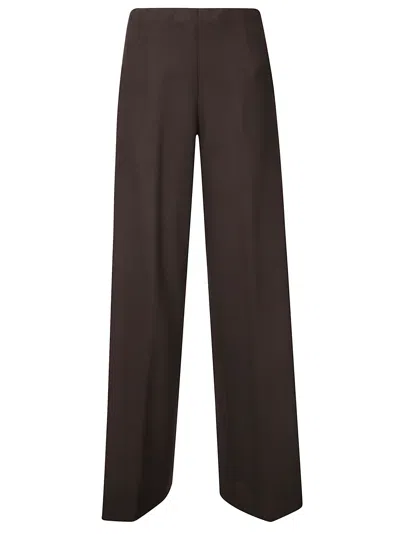 Stefano Mortari Pantalone Crepe Gamba Dritta In Choccolate