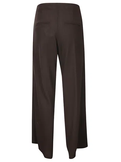 Stefano Mortari Pantalone Crepe Gamba Dritta In Choccolate