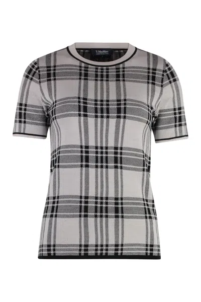 S Max Mara Lesena Jacquard Knit T-shirt In Multicolor
