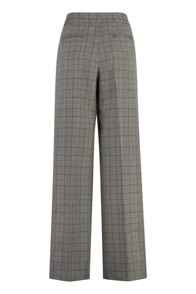 Pt Torino Pt01 Wide Leg Check Trousers In Multicolor
