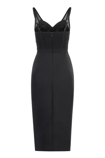 Shop Elisabetta Franchi Crepe Dress In Black