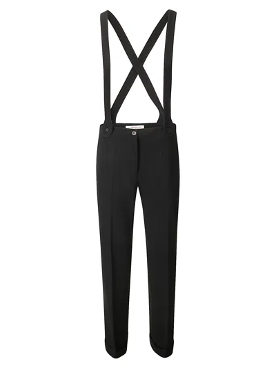 Alberto Biani Straight Leg Suspender Trousers In Black