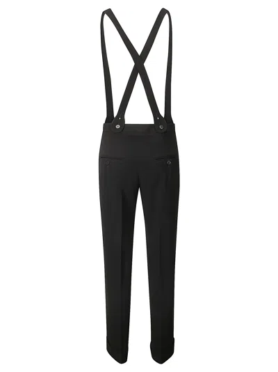 Alberto Biani Straight Leg Suspender Trousers In Black