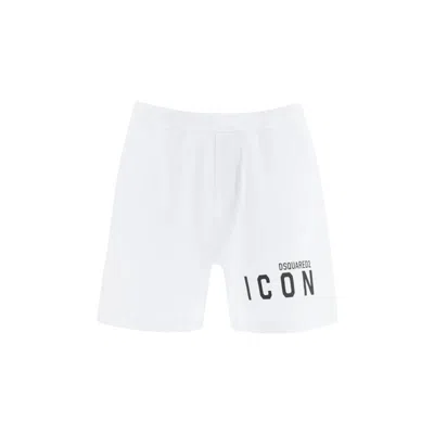 Dsquared2 Icon Elasticated Waist Bermuda Shorts In White