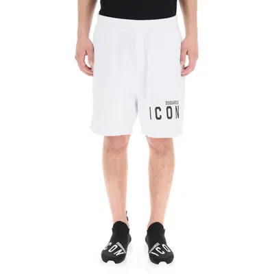 Shop Dsquared2 Cotton Logo Shorts In White