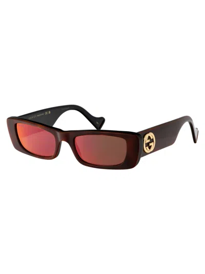 Shop Gucci Gg0516s Sunglasses In 015 Havana Havana Red