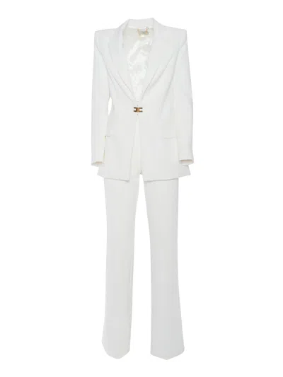 Shop Elisabetta Franchi Jacket+trousers In White