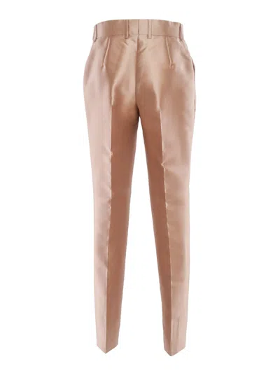 Alberta Ferretti Mikado Trousers In Beige