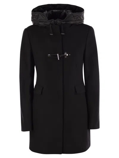 Shop Fay Toggle Coat In Wool Cloth In Black