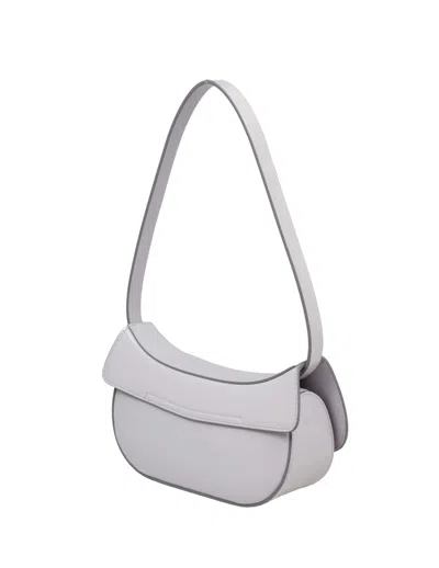 Shop Marni Butterfly Hobo Bag In Gray Leather In Grey